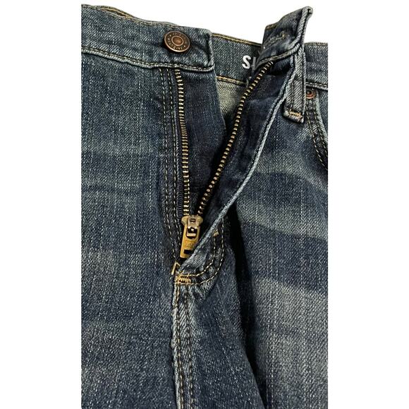 WRANGLER STRAIGHT LEG HI-RISE BLUE JEANS, MENS, 32/34 SLIM-DISTRESSED DENIM BLUE - Picture 3 of 11